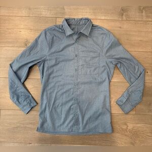 Lululemon Shirt Mens S Blue Long Sleeve Comission Button Up Pocket